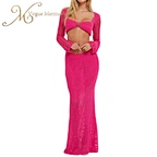 rose red crochet 2 piece set