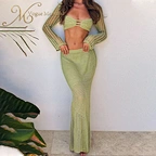 green crochet 2 piece set