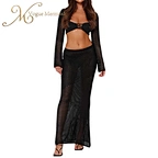 black crochet 2 piece set